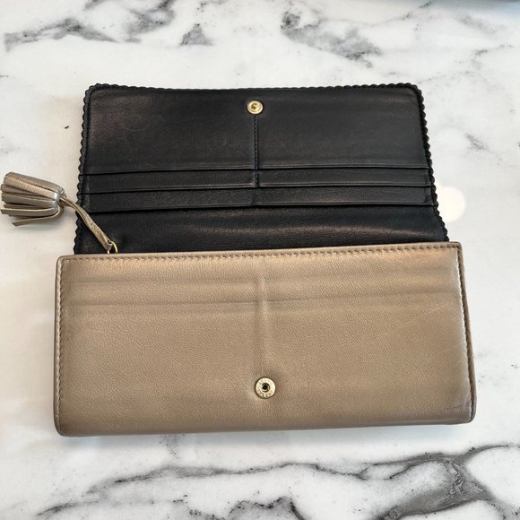 Loewe Anagram Tassel Leather Long Wallet in Light Gold - Picture 4 of 13